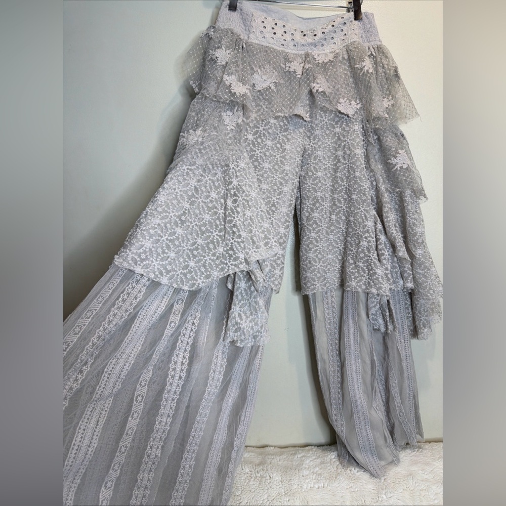 Free People FP ONE Florence Tiered Ruffles Fairy Lace Ethereal Pants XS - Picture 5 of 8
